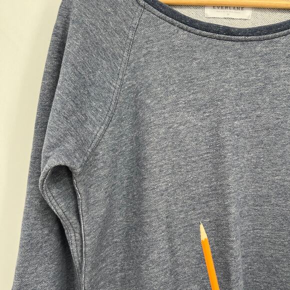 Everlane The Crew Pullover Sweatshirt Cotton Women’s M Blue Marled Loungewear - Picture 5 of 6